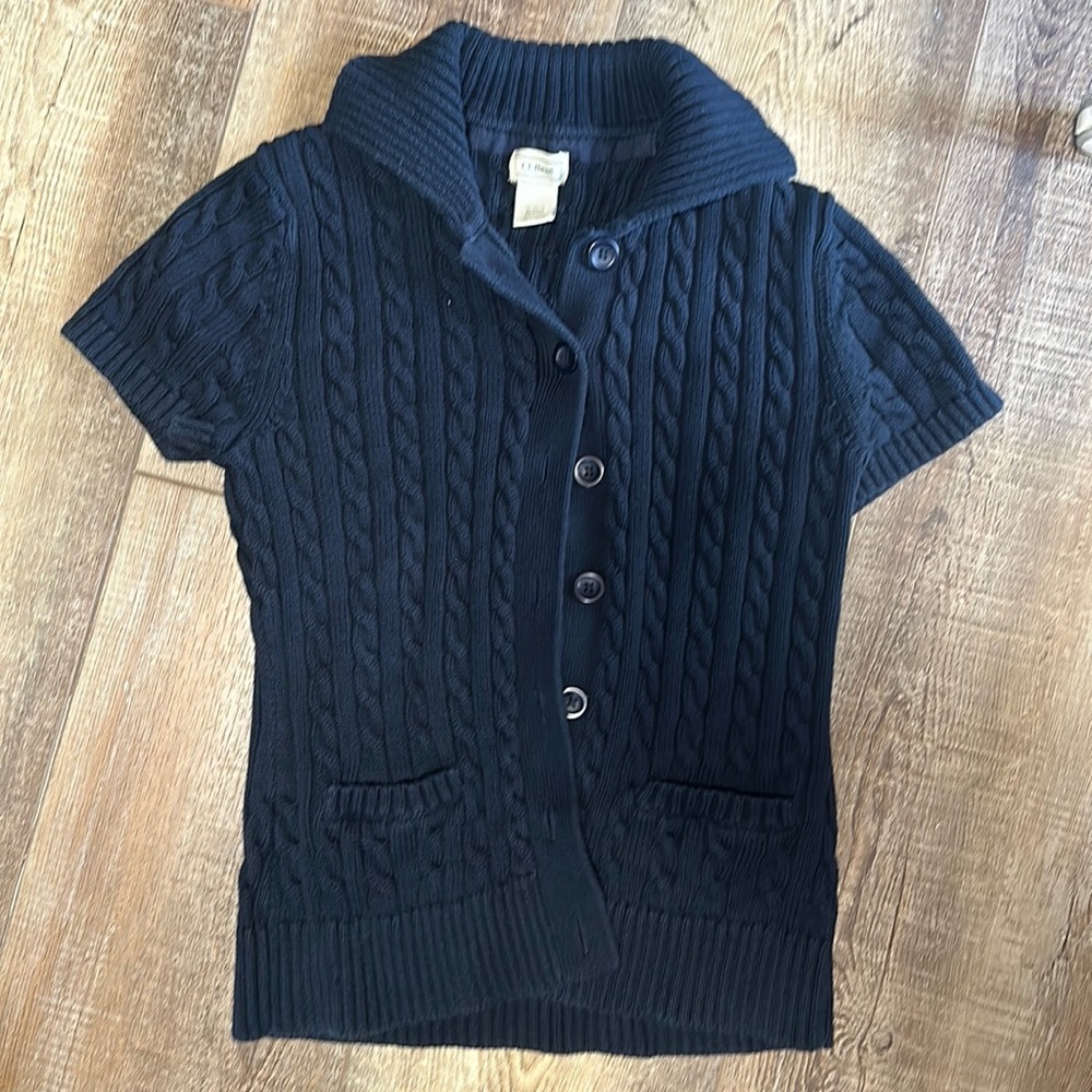 Knitted Cardigan LLbean Navy Size M